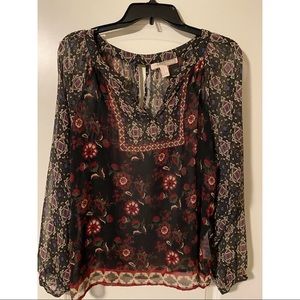 Floral black blouse